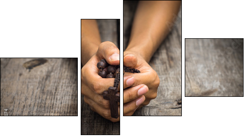 Person Praying - Vierteiliges Leinwandbild, Viertychon