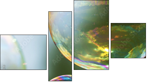Soap bubble - Vierteiliges Leinwandbild, Viertychon