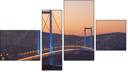 Istanbul - Bosphorus Bridge - Vierteiliges Leinwandbild, Viertychon