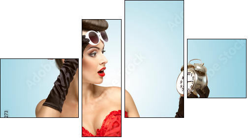 Glamourous clockwork. - Vierteiliges Leinwandbild, Viertychon