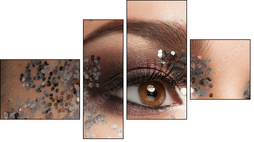 Eye Makeup - Vierteiliges Leinwandbild, Viertychon