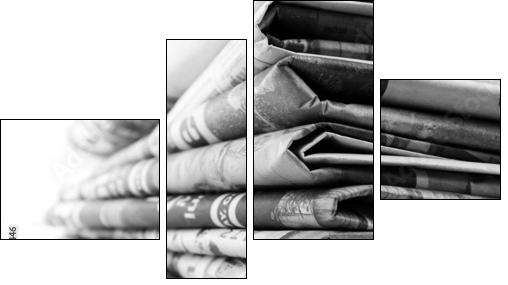 Newspapers - Vierteiliges Leinwandbild, Viertychon