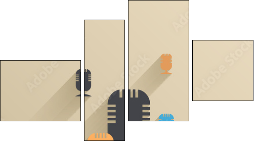 Vector creative flat ui icon background. Eps 10 - Vierteiliges Leinwandbild, Viertychon