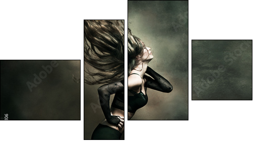 woman hot dance - Vierteiliges Leinwandbild, Viertychon