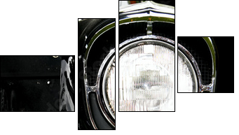 Vintage car. Close-up. - Vierteiliges Leinwandbild, Viertychon