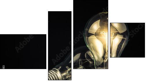 Light bulbs - Vierteiliges Leinwandbild, Viertychon