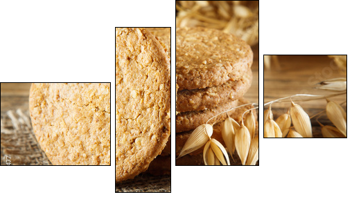 Oatmeal cookie - Vierteiliges Leinwandbild, Viertychon