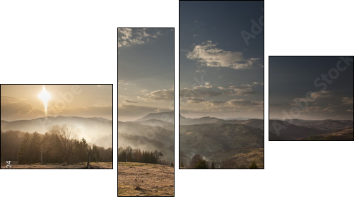 Majestic sunset - Vierteiliges Leinwandbild, Viertychon