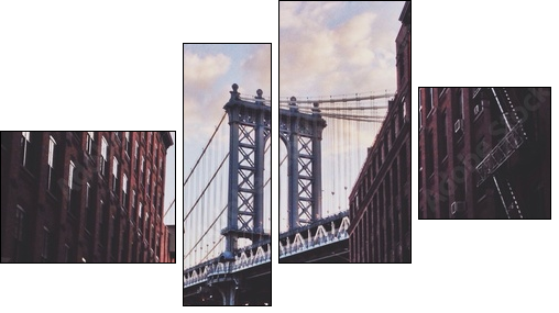 Manhattan bridge - Vierteiliges Leinwandbild, Viertychon
