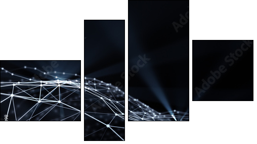 Global network - Vierteiliges Leinwandbild, Viertychon