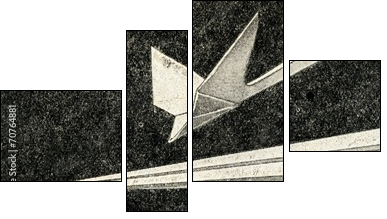 Paper airplanes - Vierteiliges Leinwandbild, Viertychon