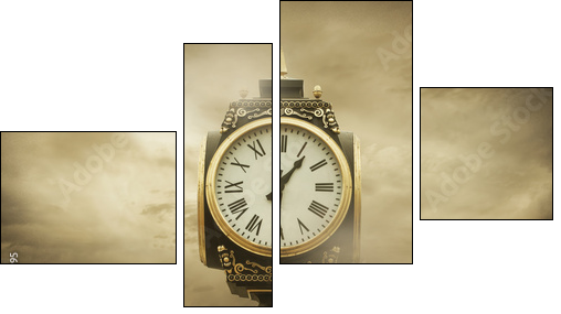 Time and Clouds - Vierteiliges Leinwandbild, Viertychon