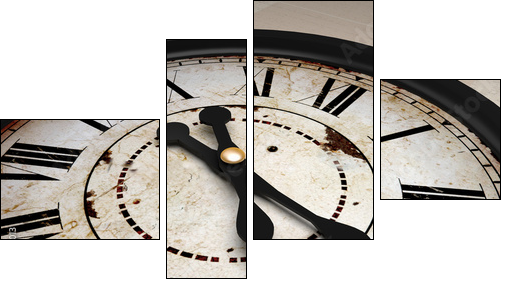 vintage clock - Vierteiliges Leinwandbild, Viertychon
