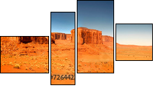 High Resolution Image of Monument Valley Arizona - Vierteiliges Leinwandbild, Viertychon