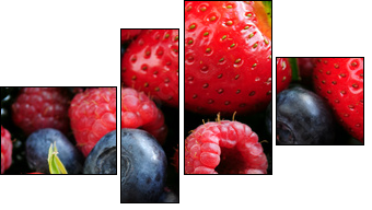 Assorted fresh berries - Vierteiliges Leinwandbild, Viertychon