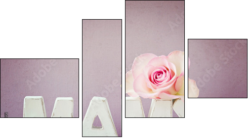 Blossom -love - Vierteiliges Leinwandbild, Viertychon