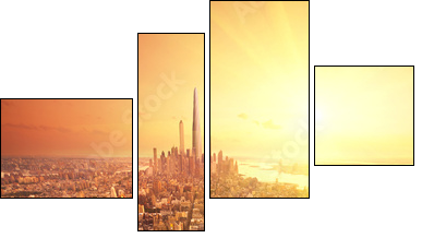 Future New York - Vierteiliges Leinwandbild, Viertychon