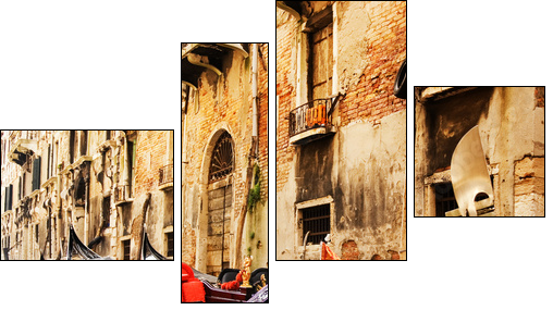 Traditional Venice gandola ride - Vierteiliges Leinwandbild, Viertychon