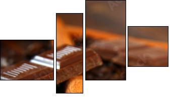 schokolade,zimt,kaffeebohnen - Vierteiliges Leinwandbild, Viertychon