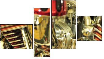 Ultra clean bike's motor - Vierteiliges Leinwandbild, Viertychon