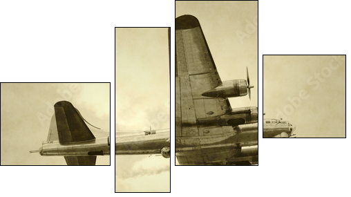 World War II era American bomber - Vierteiliges Leinwandbild, Viertychon