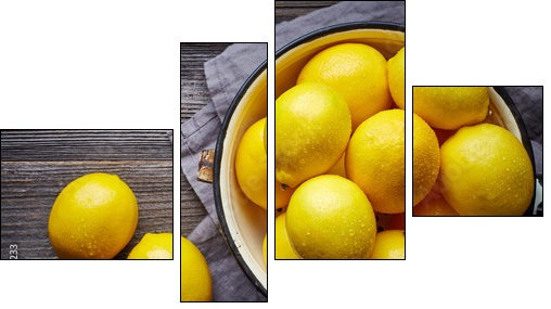 fresh wet lemons - Vierteiliges Leinwandbild, Viertychon