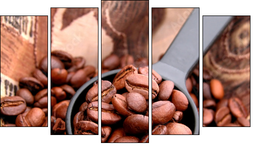 coffee - Fünfteiliges Leinwandbild, Pentaptychon