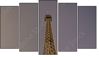 Eiffelturm in Paris - Fünfteiliges Leinwandbild, Pentaptychon
