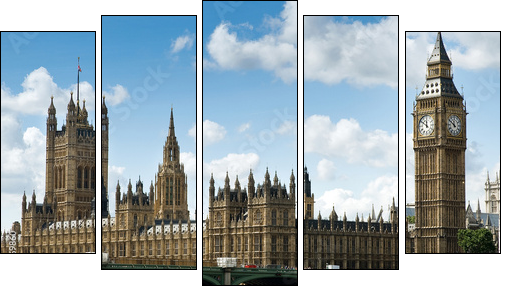 Westminster - Fünfteiliges Leinwandbild, Pentaptychon