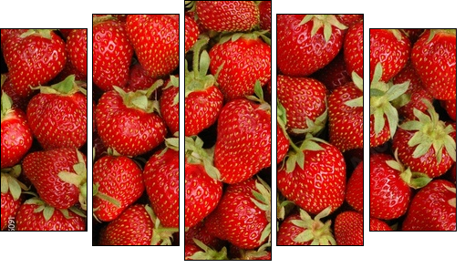 strawberries - Fünfteiliges Leinwandbild, Pentaptychon