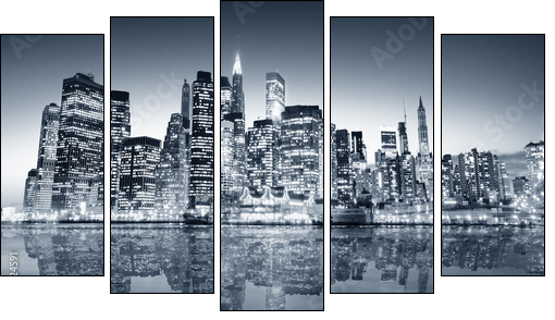 New York manhattan - Fünfteiliges Leinwandbild, Pentaptychon