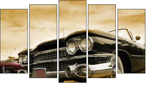 Classic Cars - Fünfteiliges Leinwandbild, Pentaptychon