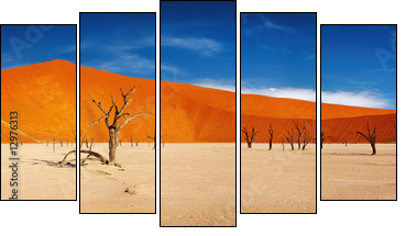 Namib Desert, Sossusvlei, Namibia - Fünfteiliges Leinwandbild, Pentaptychon