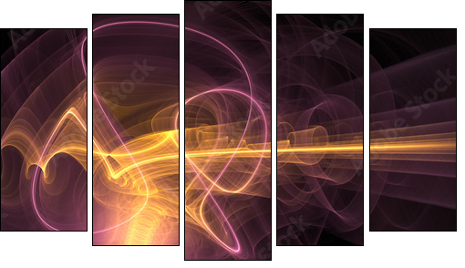 light explosion - Fünfteiliges Leinwandbild, Pentaptychon