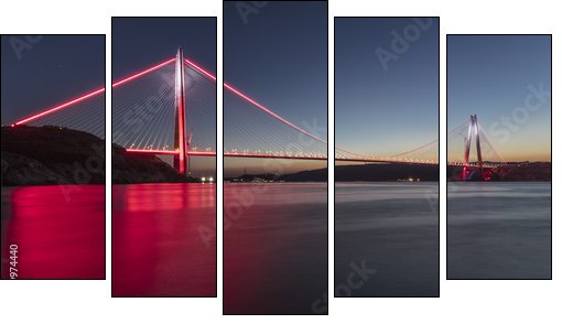 Yavuz Sultan Selim Bridge Istanbul, Turkey - Fünfteiliges Leinwandbild, Pentaptychon
