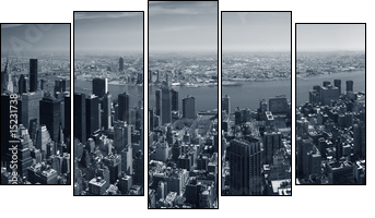 New York panorama - Fünfteiliges Leinwandbild, Pentaptychon