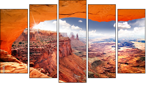 Heavenly view of world - Fünfteiliges Leinwandbild, Pentaptychon