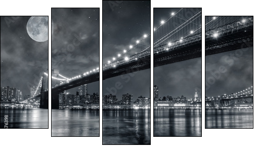 Brooklyn Bridge - Fünfteiliges Leinwandbild, Pentaptychon