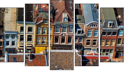 Utrecht city areal view - Fünfteiliges Leinwandbild, Pentaptychon