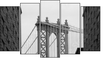 manhattan bridge - Fünfteiliges Leinwandbild, Pentaptychon