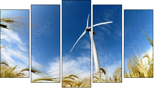 Wind turbine - renewable energy source - Fünfteiliges Leinwandbild, Pentaptychon