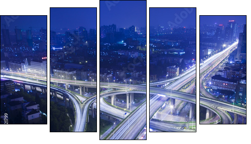 traffic - Fünfteiliges Leinwandbild, Pentaptychon