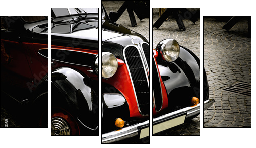 vintage car - Fünfteiliges Leinwandbild, Pentaptychon