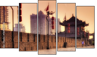 Xi'an / Xian (China) - Cityscape - Fünfteiliges Leinwandbild, Pentaptychon
