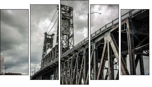 Steel Bridge - Fünfteiliges Leinwandbild, Pentaptychon
