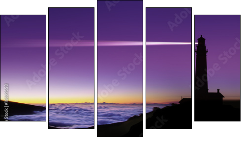 beacon - Fünfteiliges Leinwandbild, Pentaptychon