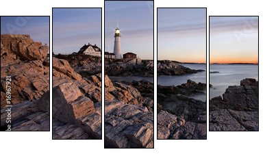 The Portland Head Light - Fünfteiliges Leinwandbild, Pentaptychon
