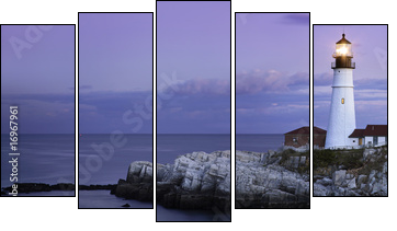 Portland Head Light - Fünfteiliges Leinwandbild, Pentaptychon