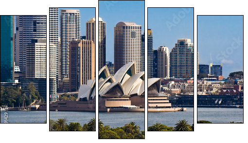 Sydney Opera House and Skyline - Fünfteiliges Leinwandbild, Pentaptychon