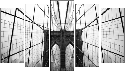 Brooklyn bridge - Fünfteiliges Leinwandbild, Pentaptychon